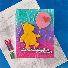 Spellbinders Embossing Folder - Say Cheese Classic Pooh Birthday Numbers